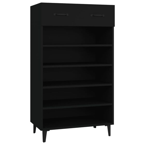 vidaXL Armoire à chaussures Noir 60x35x105 cm Bois d'ingénierie
