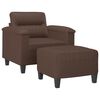 vidaXL Fauteuil avec repose-pied Marron 60 cm Similicuir
