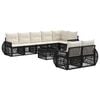 vidaXL Ensemble de canap&eacute; de jardin 9 pcs Noir et blanc cr&egrave;me