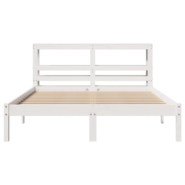 vidaXL Cadre de lit sans matelas blanc 140x200 cm bois de pin massif