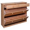 vidaXL Armoire &agrave; chaussures 2 rabats 113x35x89 cm Bois de sapin solide