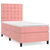 vidaXL Sommier &agrave; lattes de lit avec matelas Rose 90x200 cm Velours