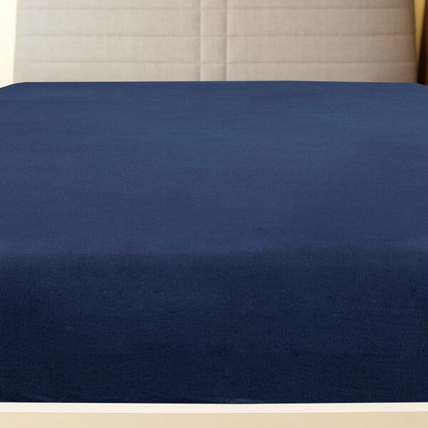 vidaXL Drap-housse Jersey Bleu marine 140x200 cm Coton