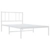 vidaXL Cadre de lit m&eacute;tal sans matelas avec t&ecirc;te de lit blanc 80x200cm