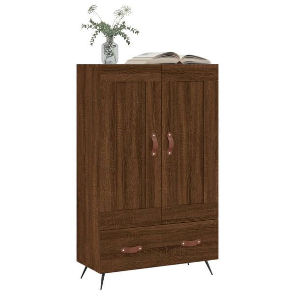 vidaXL Buffet haut ch&ecirc;ne marron 69,5x31x115 cm bois d'ing&eacute;nierie