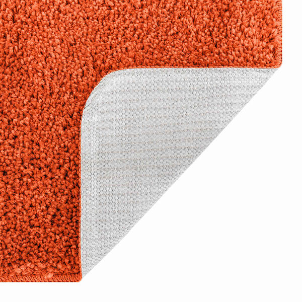 vidaXL Tapis de bain antid&eacute;rapant avec d&eacute;coupe pour toilette Orange