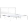 vidaXL Cadre de lit m&eacute;tal sans matelas et t&ecirc;te de lit blanc 140x190 cm