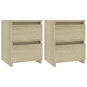 vidaXL Tables de chevet 2 pcs Ch&ecirc;ne sonoma 30x30x40 cm Bois ing&eacute;nierie