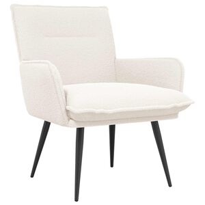 vidaXL Fauteuil Cr&egrave;me Boucl&eacute;