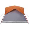 vidaXL Tente de camping de cabine 4 personnes gris orange imperméable