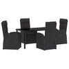 vidaXL Ensemble de salle &agrave; manger pour jardin 5 pcs Noir polyrotin