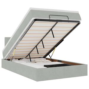 vidaXL Cadre de lit ottoman et matelas gris clair 120x200 cm velours