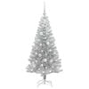 vidaXL Sapin de No&euml;l avec 150 LED avec support Argent 120 cm PET