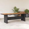 vidaXL Table de jardin et dessus en bois d'acacia noir r&eacute;sine tress&eacute;e