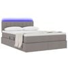 vidaXL Lit avec rangement et LED avec matelas Taupe 140 x 190 cm tissu