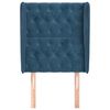 vidaXL Tête de lit avec oreilles Bleu foncé 83x23x118/128 cm Velours
