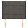 vidaXL T&ecirc;te de lit avec oreilles Gris fonc&eacute; 83x16x118/128 cm Velours