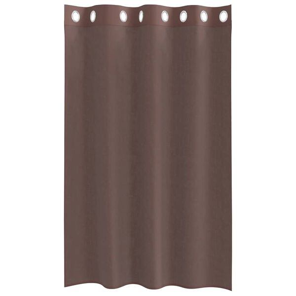 vidaXL Rideaux en voile avec &oelig;illets 2 pcs marron 140x175 cm