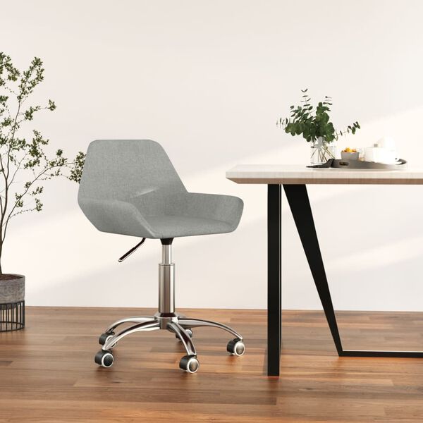 vidaXL Chaise pivotante de bureau Gris clair Tissu
