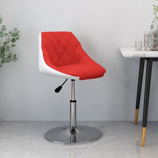 vidaXL Tabouret de bar Rouge et blanc Similicuir
