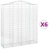 vidaXL Paniers à gabions arqués 6 pcs 200x50x220/240 cm Fer galvanisé
