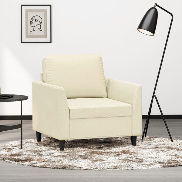 vidaXL Fauteuil Cr&egrave;me 60 cm Similicuir