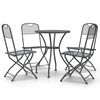vidaXL Ensemble &agrave; manger de jardin 5 pcs Maille M&eacute;tal Anthracite