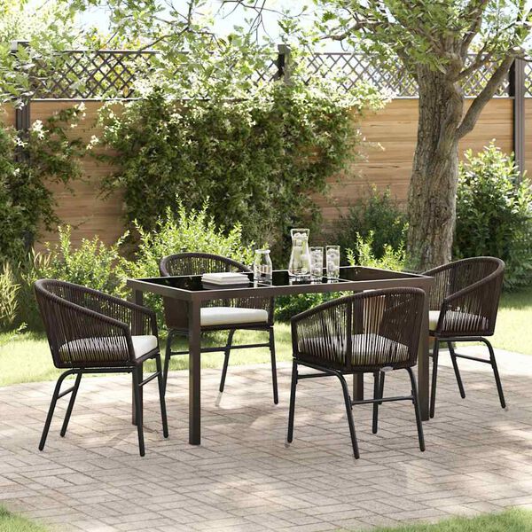 vidaXL Ensemble de salle &agrave; manger pour jardin 5 pcs Marron
