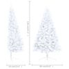 vidaXL Demi-arbre de No&euml;l artificiel pr&eacute;-&eacute;clair&eacute; et boules blanc 120cm