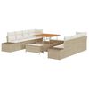 vidaXL Ensemble de canap&eacute; de jardin 11 pc Beige polyrotin