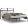 vidaXL Cadre de lit m&eacute;tal sans matelas avec t&ecirc;te de lit noir 135x190cm