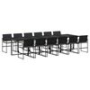 vidaXL Ensemble à manger de jardin 13 pcs coussins noir résine tressée