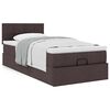 vidaXL Cadre de lit ottoman avec matelas marron fonc&eacute; 90x190 cm tissu