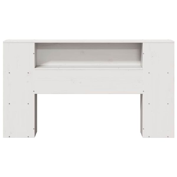 vidaXL T&ecirc;te de lit avec rangement blanc 150 cm bois massif de pin