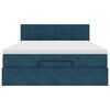 vidaXL Cadre de lit ottoman avec matelas bleu fonc&eacute; 140x190 cm velours