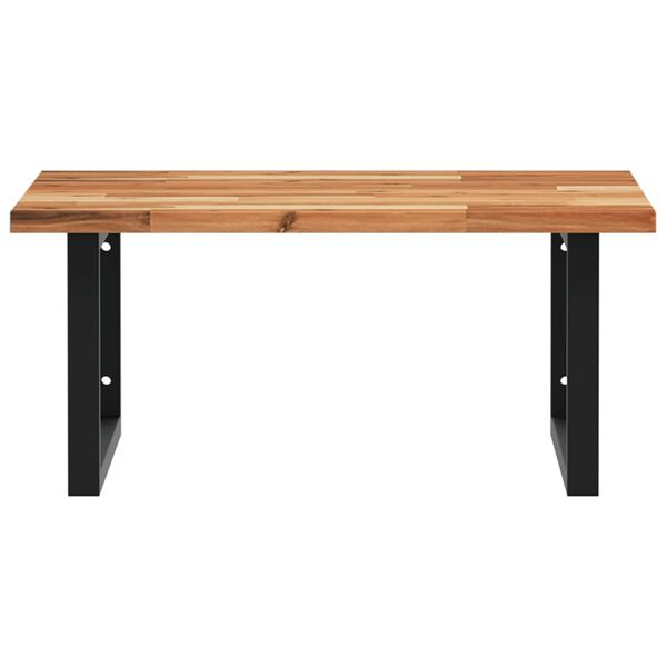 vidaXL &Eacute;tag&egrave;re de vasque murale acier et bois massif d'acacia