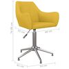 vidaXL Chaise pivotante de salle &agrave; manger Jaune Tissu