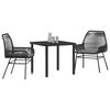 vidaXL Ensemble de salle &agrave; manger pour jardin 3 pcs Noir polyrotin