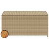 vidaXL Boîte de rangement de jardin et roues mélange beige 190L rotin