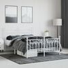 vidaXL Cadre de lit métal sans matelas et pied de lit blanc 140x190 cm