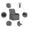 vidaXL Fauteuil inclinable de massage &eacute;lectrique Gris fonc&eacute; Tissu