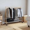 vidaXL Porte-vêtements et étagères et roulettes 106x34x106,5cm bambou