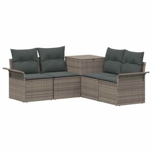 vidaXL Ensemble de Canap&eacute;s 5 pc Gris et Gris fonc&eacute;