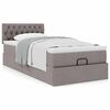 vidaXL Lit ottoman avec matelas taupe 100x200 cm tissu