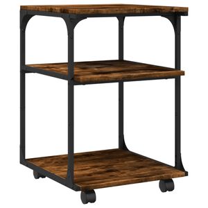 vidaXL Support d'imprimante &agrave; 3 niveaux ch&ecirc;ne fum&eacute; 43x48x64 cm