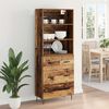 vidaXL Haut Armoire avec tiroir 2 pcs Bois ancien Bois d'ing&eacute;nierie