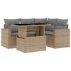 vidaXL Salon de jardin avec coussins 5 pcs beige r&eacute;sine tress&eacute;e