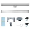 vidaXL Drain de Douche Mont&eacute; au Mur Argent&eacute; 100 cm Acier Inox 304