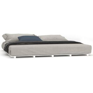 vidaXL Cadre de lit sans matelas blanc 160x200 cm bois de pin massif