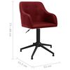 vidaXL Chaise pivotante de bureau Rouge bordeaux Tissu